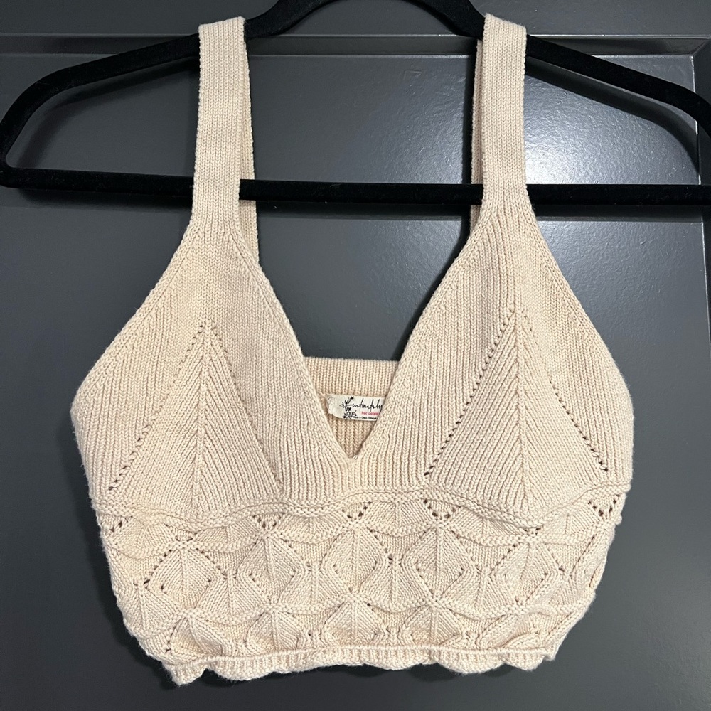 3/$15🦋 Free people crochet crop tank